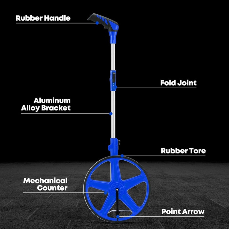 SILVEL 12 Inch Measuring Wheel, MAX9999FT Measuring Wheel in Feet and Inches, One key to Zero Rolling Tape Measuring Wheels, Blue - Image 3